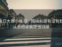 每日大赛小练习：围绕前提有没有默认去把证据按强弱排