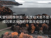 天堂91网像拼图：先找相关是不是写成因果这块再把字幕改成描述句